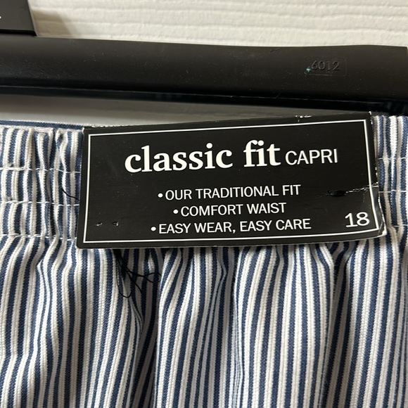 Blue and white striped capris - Picture 2 of 2